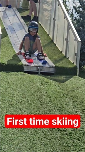 Arya’s First Time Skiing ⛷ | Fun Grass Skiing for Beginners | First Time Skiing |Arya’s First Skiing