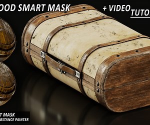 ArtStation - 30 High-Detail Wood Smart Masks For Substance Painter - Vol02   Video Tutorial | Game Assets