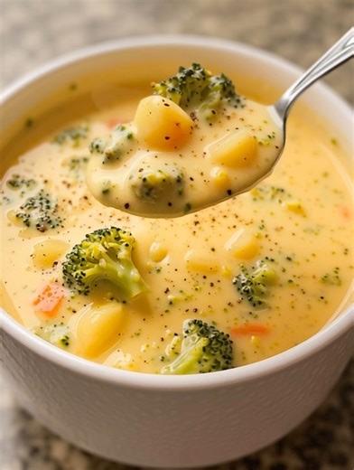 This Cheddar Broccoli Potato Soup (AKA Cheesy Vegetable Chowder) is creamy, comforting and completely delicious! Thank you. Recipe in First (c.o.m.m.e.n.t ).👇 | My Heavenly Recipes