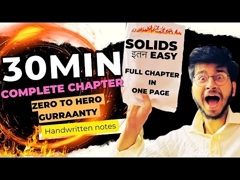 mechanical properties of solids one shot class 11 physics complete chapter