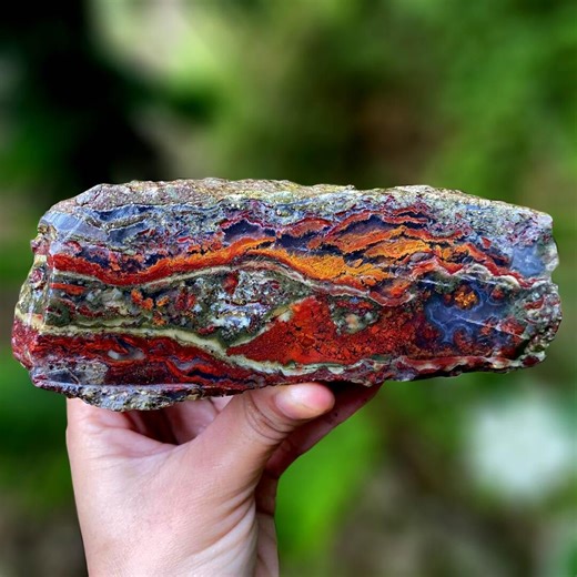 Large Raw Moss Agate Rough Stone 125x47x47 Mm | Natural Moss Agate Chunk | Unpolished Lapidary Rough | Collector Specimen - Etsy