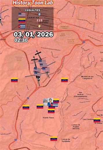 Capture of Maduro Every Hour (3 Jan 2026) in 35 second using Map.#war #map #history