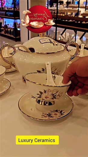 Elevate your dining experience with this 3D floral porcelain set. ☕️🌸 #HomeDecor #moderndecor
