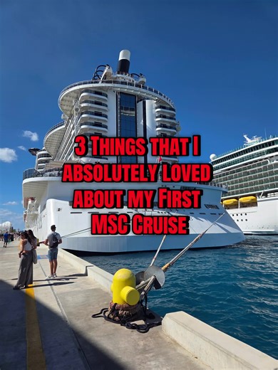 I just got home from my first MSC Cruise and these are the 3 things that I loved the most. 1. The Embarkation Process: It was the easiest that I've ever gotten on a cruise. I'm not sure if it was because it's their newest terminal - AA in Miami. As long as you have your passport and complete your online check in you'll be through in minutes. 2. The MDR food was delicious! The portions were great and it came out hot, which always seems to be an MDR issue on any cruise. 3. It was nice to be able t