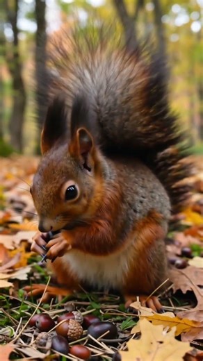 squirrel stocking up for winter