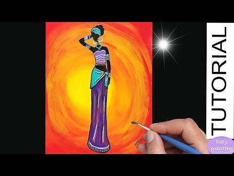How to paint AFRICAN WOMAN. Painting Tutorial Africa Lady Step by Step