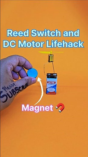 Reed Switch and DC Motor Lifehack 😱 Simple Project With Reed Switch #dcmotor #shorts #ytshorts