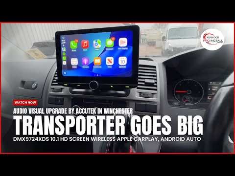 VW T5.1 Gets the 10.1" Floating Screen Upgrade Wireless CarPlay KENWOOD DMX9724XDS #vw #carplay