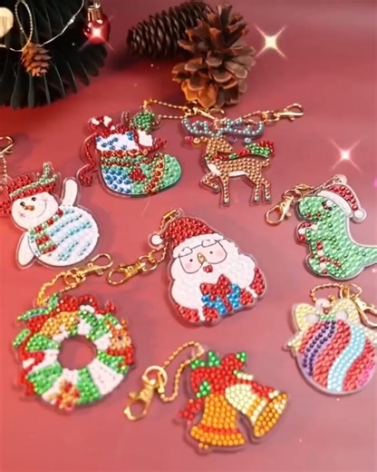 🎄 Christmas Painting Sticker Kit 🎁 Must-have for decorating! 😍 Amazing 5D Diamond Painting Pendant. 👀 Great for hand-eye coordination. 🎨 https://www.luckywishz.com/products/christmassticker202ts | Christmas Diamond Painting Sticker Kit SET 1