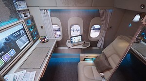 1.1M views · 14K reactions | Ultimate privacy, virtual windows, custom lighting, flight attendant video chats and so much more. First-class suites don't get more luxurious than this! | The Points Guy | Facebook