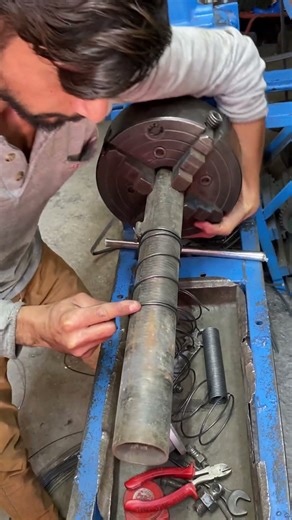 4 Inch Bore Spring Making Process | Skilled Craftsman at Work