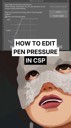 Bruna Belfort on Instagram: "Comment BOOK to get my Clip Studio Paint book where I explain advanced CSP techniques in detail! 🖌 If your brushes don't feel good to you, it might not be a brush issue, but a PEN PRESSURE issue. And that's easy to fix! Go to File > Pen Pressure Settings... Then you just need to make a few strokes and test it, until you get the perfect pressure curve for you 🤩 This small tweak is enough to complete change how you paint in CSP. And it's just a tiny part of what I co