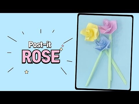DIY Origami Post-it Rose I How to Make a Rose with Post-it