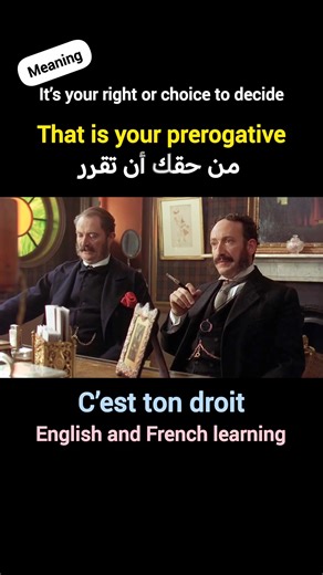 That's your prerogative..... | English and French Learning