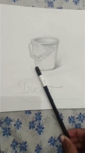 A EASY BUCKET DRAWING🪣 #art#part7#bucket#skech#drawing