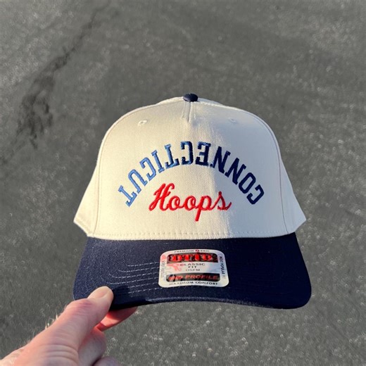 Connecticut Hoops Upside Down Hat, Connecticut Hat, State Hat, Upside Down Hats, Two Tone Hat, College Gift, Basketball Hat, Embroidered Hat - Etsy