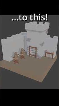 Low Poly Melee Barracks Timelapse In Blender