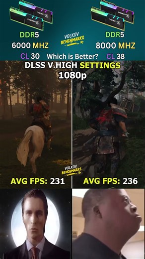 RAM 6000MHz CL30 vs 8000MHz CL38 – Does Extreme Speed Really Improve Gaming FPS? #shorts #pcgaming
