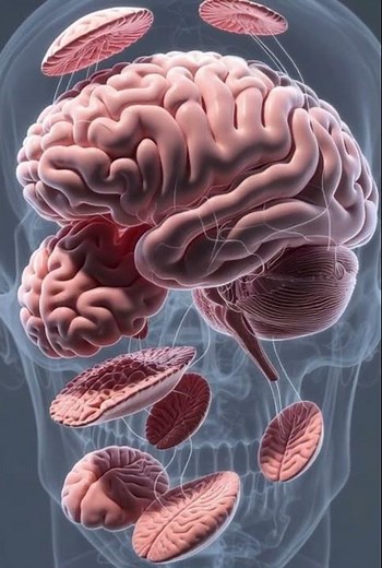 The Human Brain in Detail Exploded View Anatomy #science #digestiveprocess #3danimation # #biology