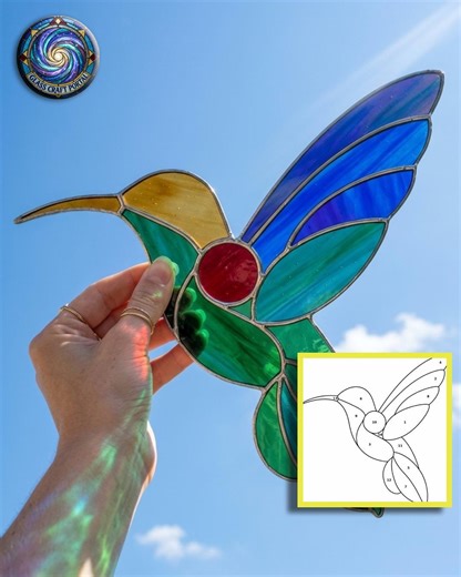 Hummingbird | Stained Glass Pattern, Suncatcher Template, DIY Beginner Art Design, Cricut, Printable Svg/pdf/png/jpeg/digital/vector, Animal - Etsy UK