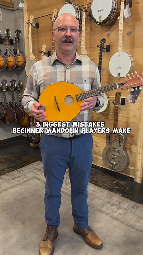 Don’t make these 3 common beginner mandolin mistakes! We took the day off yesterday for Labor Day so we are giving you this week’s “Mandolin Monday” on a Tuesday! #mandolinmonday #mandolin #beginnermandolin #mandolinteacher #mandolingmondayonatuesday | The Acoustic Shoppe