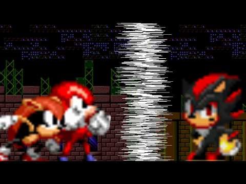 Knuckles & Mighty vs Shadow (Sonic Sprite Animation)