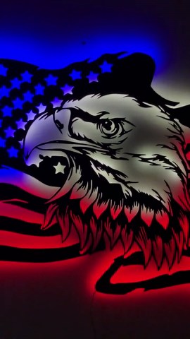 American Eagle USA Flag Metal Led, Led USA Flag, Eagle Led Wall Art, Metal Led Bar Sign, Eagle Led Flag, Metal Decor, LED Sign - Etsy