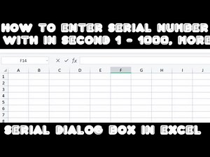 Display the Series dialog box in Excel - How to Enter 1000Plus serial numbers with in a seconds