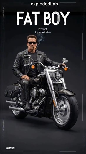 Harley Davidson 'Fat Boy' Exploded View #shorts #ai