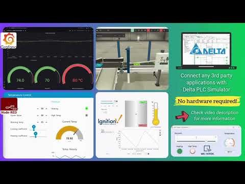 Connect Delta PLC Simulator with FACTORY IO, Node-RED, Ignition SCADA, Grafana, HMI with NO HARDWARE
