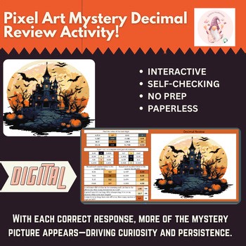 Mystery Digital Pixel Art NO PREP -  Haunted Halloween House Decimal Review