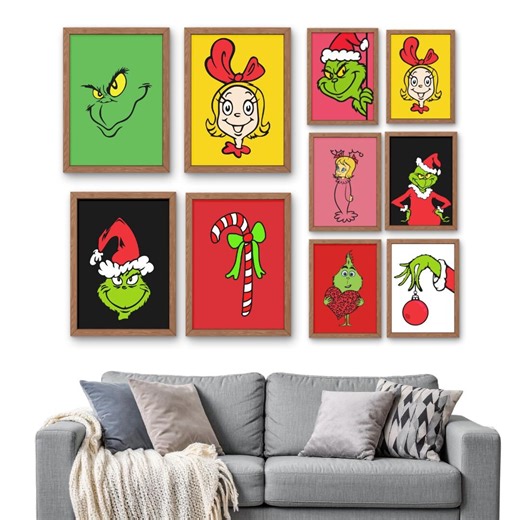 Grinch Christmas Wall Art Bundle, 12 Printable Posters, A2 A3 A4. - Etsy
