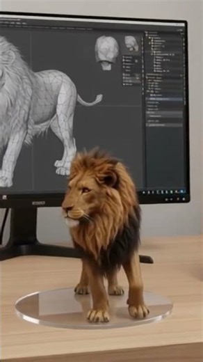 Lion 3D Statue#3danimation