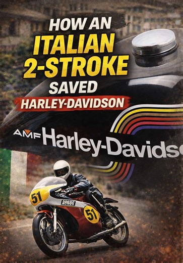 Oh this one’s going to stir the pot a little 😈🔥 Here’s a strong OLR caption you can copy paste: Harley purists might want to sit down for this one… There was a time when Harley-Davidson was struggling. Japanese bikes were faster. Cheaper. More reliable. The company got bought by a bowling ball manufacturer… And the bike that helped keep the lights on? A small Italian-built machine. Two-stroke. High-revving. The exact opposite of what most people picture when they hear “Harley.” For nearly a de