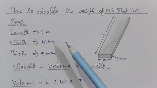 MS Flat Bar Weight Calculation #fblifestyle #strength | Civil Engineers 07