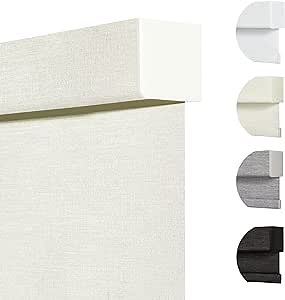 Persilux Blackout Shades for Windows Cordless Roller Blinds, Roller Windows Shades for Home with Fabric Attached Valance, UV Protections Easy Installation for Door/Office, Limestone(54" W x 48" H)