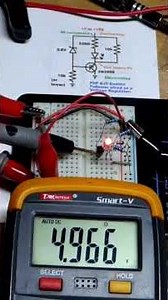5 Volt Load Multimeter Measured PNP BJT Voltage Regulator 5V6 Zener #voltageregulator #diy