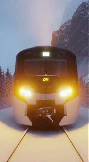 Snow Train Through the Frozen Mountains ❄️ | The Most Beautiful Winter Rail Journey #fypシ゚viral