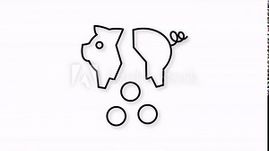 Broken piggy bank animation. Motion graphics.