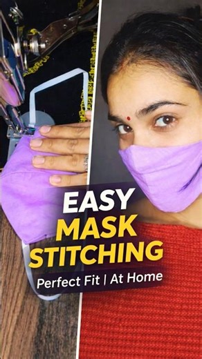 Easy Mask Stitching at Home 😷 | Perfect Fit Cloth Mask #shorts #diyfacemask #fabricmask #clothmask