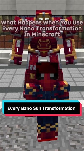 The Mark 50 nano suit transformation in Minecraft is insane. In the Sind Hero Pack for Fisk’s Superheroes Mod (Minecraft 1.7.10) the Mark 50 doesn’t equip like normal armor. The entire Infinity War Iron Man suit forms instantly using nanotechnology, wrapping around the player just like in the MCU. One second you’re standing there in Minecraft… the next second Stark nanotech deploys and builds the full Iron Man armor around your body. The helmet closes, the HUD activates, and suddenly you’re flyi
