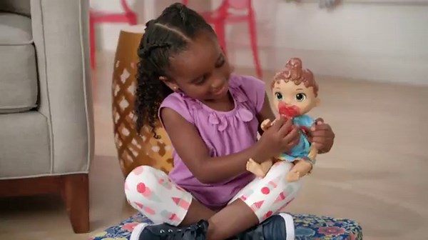 Baby Alive Baby Lil Sounds: Interactive Brown Hair Baby Doll for Girls & Boys Ages 3 & Up, Makes 10 Sound Effects, Including Giggles, Cries, Baby Doll with Pacifier