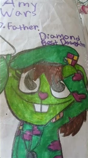 Alyssas Drawing HTF Diamond and her Dad a Army