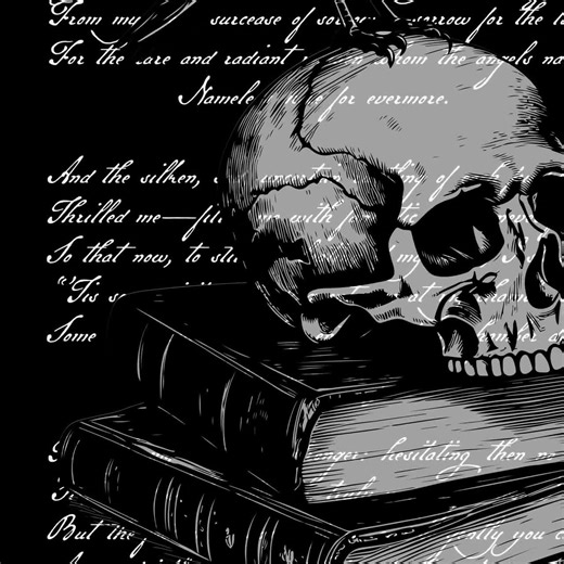Vintage Raven Skull Art Print: Gothic Edgar Allan Poe Literary Gift - Etsy