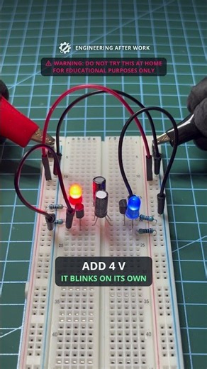#005 LED flasher with 2 transistors 💡 No chip, no code
