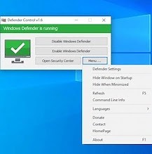 برنامج ديفندر كنترول لتعطيل او تشغيل ويندوز ديفندر للكمبيوتر-Defender Control