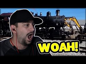 STEAM LOCOMOTIVE CRASHES INTO EXCAVATOR!