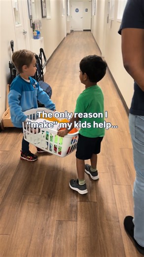 Kids WANT to do what adults do. It’s why they want to play store, school, and play kitchen. They want to copy adults, and they want to HELP adults. It’s exciting to get to help you with your chores. Helping gives kids purpose and meaning and confidence. It might take a little extra time if your kid helps you wipe down the counter or fold the laundry. But the learning and confidence-building they’re gaining makes it worth it. | Guidepost Montessori