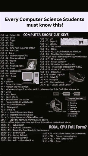 computer 🖥️ Shortcut key 🔐#computer #ishq