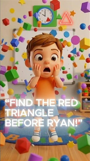 Ryan Lost the RED Triangle! 🔺 Can You Find It? 😱 Kids Shape Game #viral #kidslearning